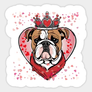 "LoveStruck Bulldog Bliss" Sticker